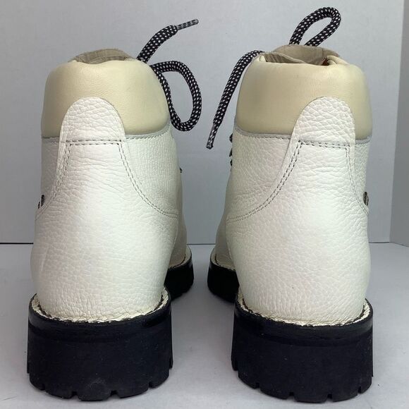 PROENZA SCHOULER White Leather Lug Sole Cord Ankle Combat Hiking Boot 37/US 6.5 - Picture 6 of 15
